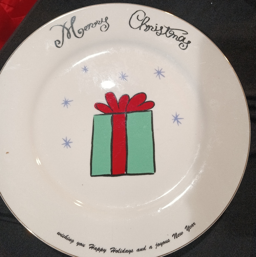 Set Of 4 MB Merry Brite Festive Christmas Salad Plates
